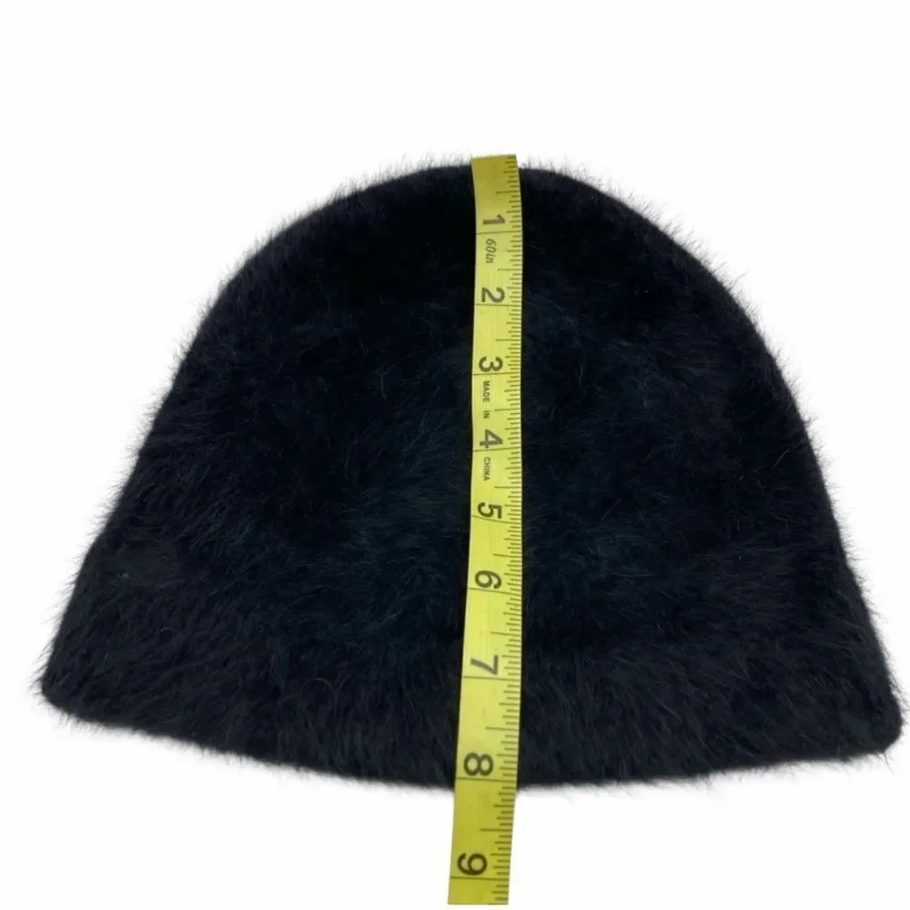 Rabbit Fur Blend Elegant Black Winter Accessory Set NWOT